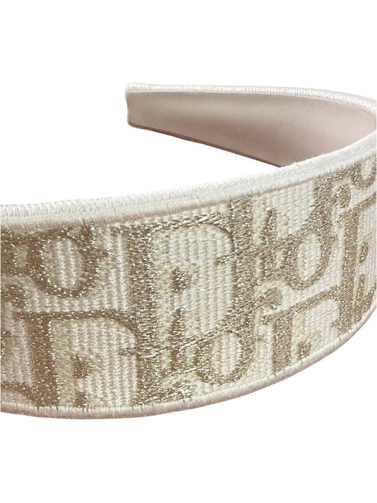 Dior Oblique Dior Band Headband Gold White NEW $570 OS main image 5